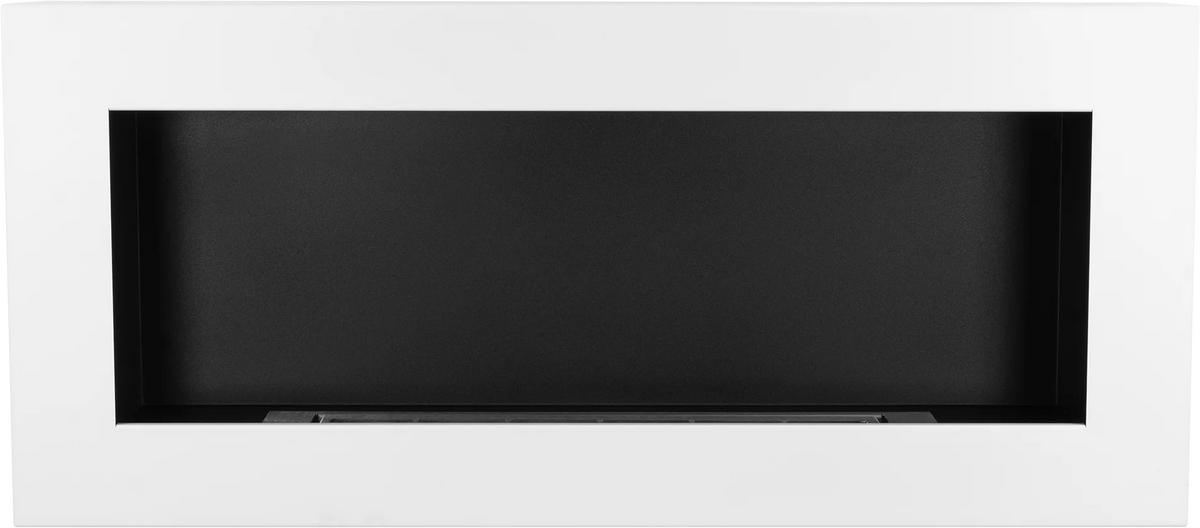 Biofireplace hanging with glass 900x400 Box white structural matte