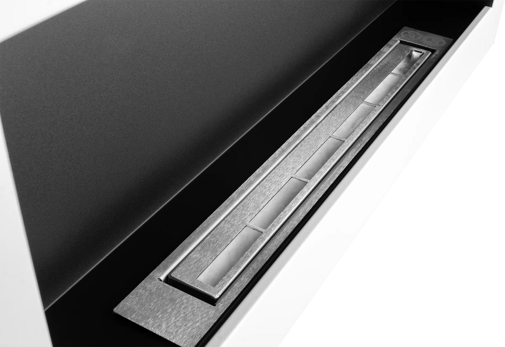 Biofireplace hanging with glass 900x400 Box white structural matte