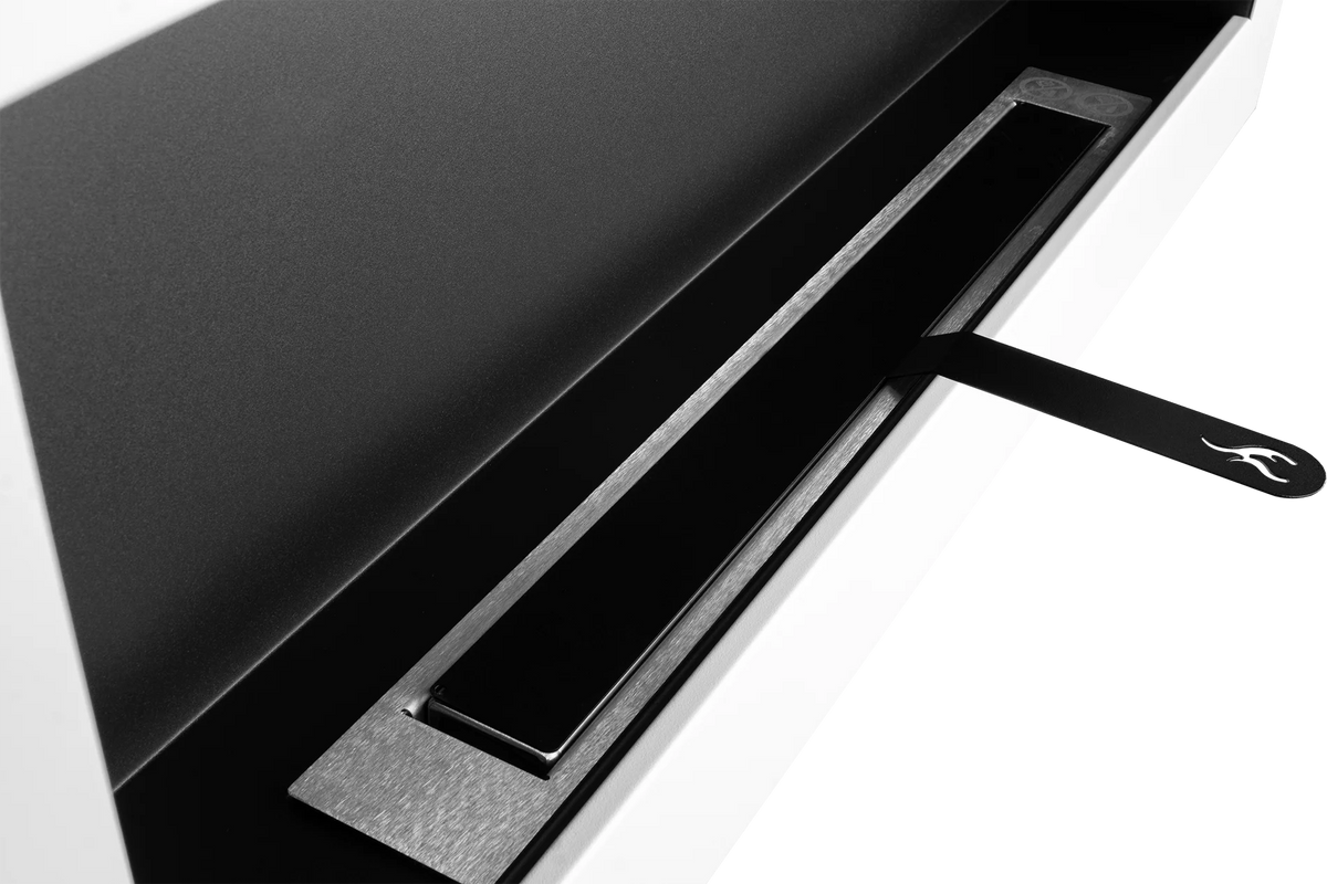 Biofireplace hanging with glass 900x400 Box white structural matte