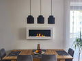 Biofireplace hanging with glass 900x400 Box white structural matte