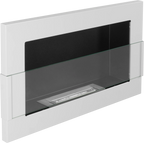 Biofireplace hanging with glass 650x400 white gloss