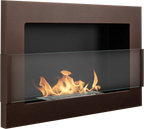 Biofireplace hanging with glass 650x400 brown
