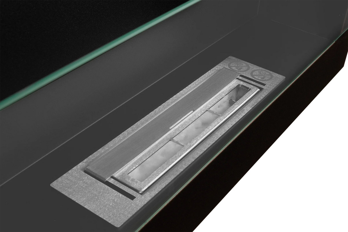 Biofireplace hanging with glass 650x400 brown
