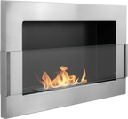 Biofireplace hanging with glass 650x400 inox