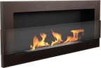 Biofireplace hanging with glass 900x400 brown
