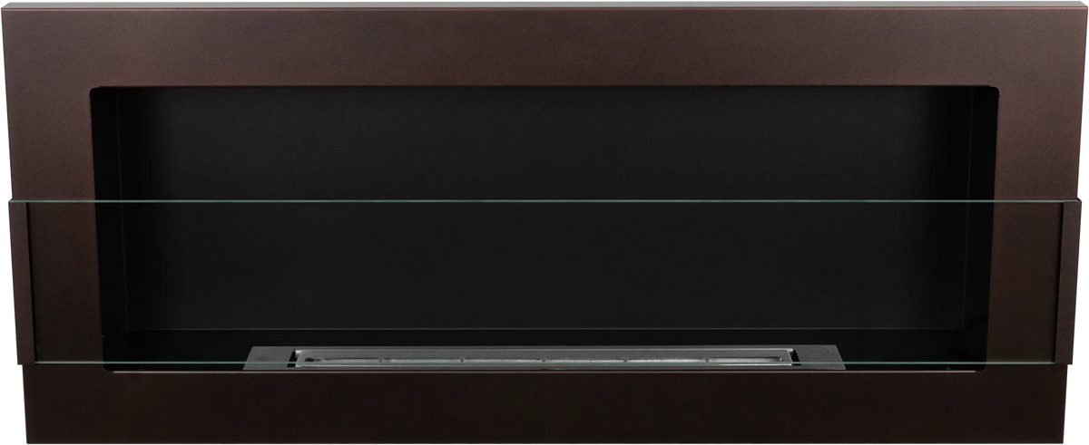 Biofireplace hanging with glass 900x400 brown