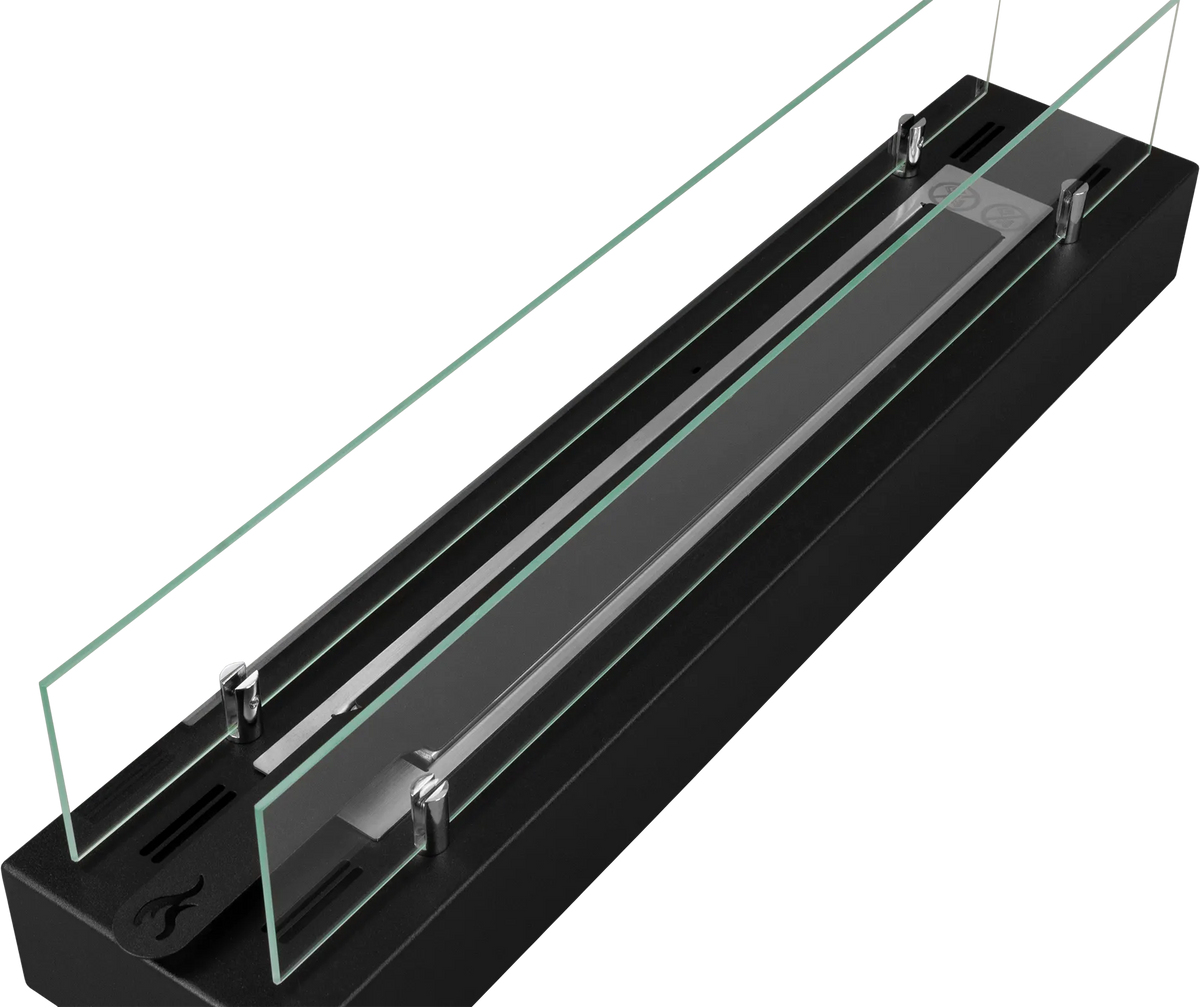 Biofireplace freestanding with glass 700 black matte