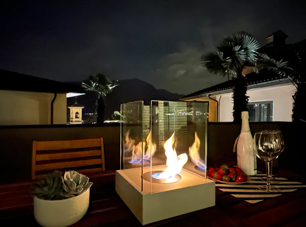 Biofireplace freestanding Sunset Garden Mini white matte