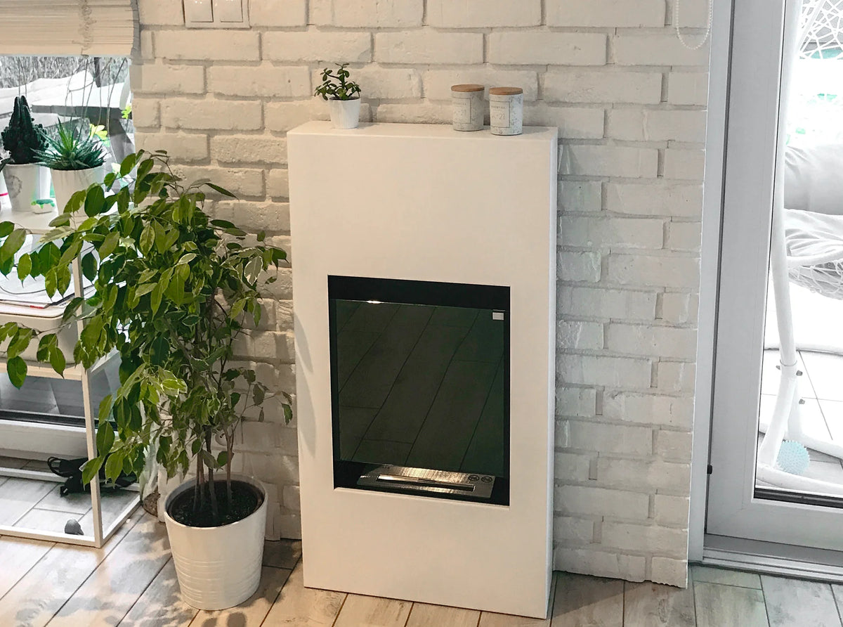Biofireplace portal Modern white structural matte