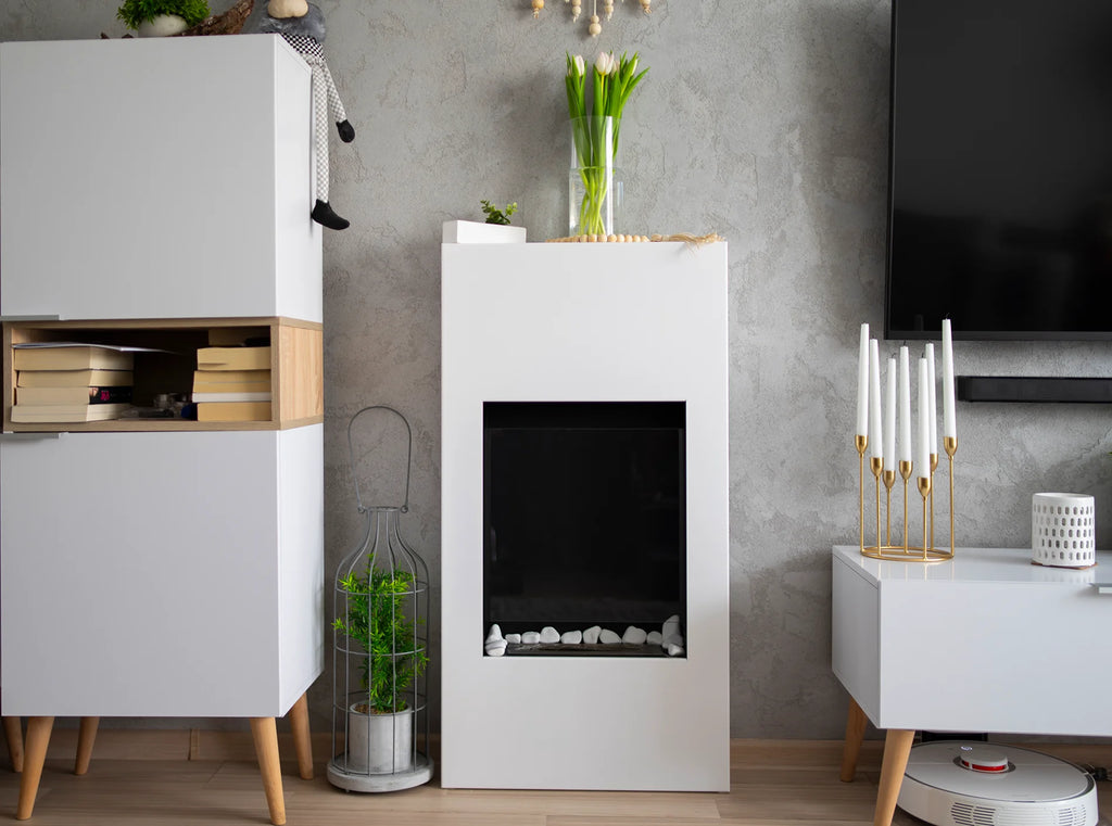 Biofireplace portal Modern white structural matte