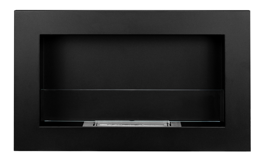 Biofireplace hanging with glass 650x400 Slim black structural matte