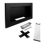 Biofireplace hanging with glass 650x400 Slim black structural matte