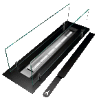 Biofireplace built-in insert 65 cm black matte with glass