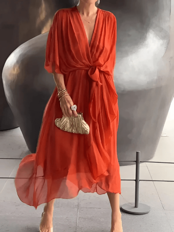 Bertha – Timeless Wrap Midi Dress - Dress - Flaro