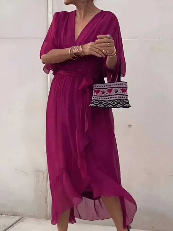 Bertha – Timeless Wrap Midi Dress - Dress - Flaro