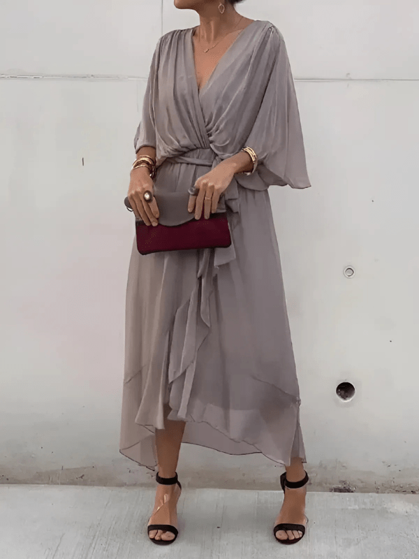 Bertha – Timeless Wrap Midi Dress - Dress - Flaro