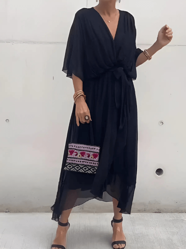 Bertha – Timeless Wrap Midi Dress - Dress - Flaro