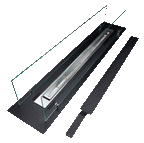 Biofireplace built-in inser 100cm black matte with glass