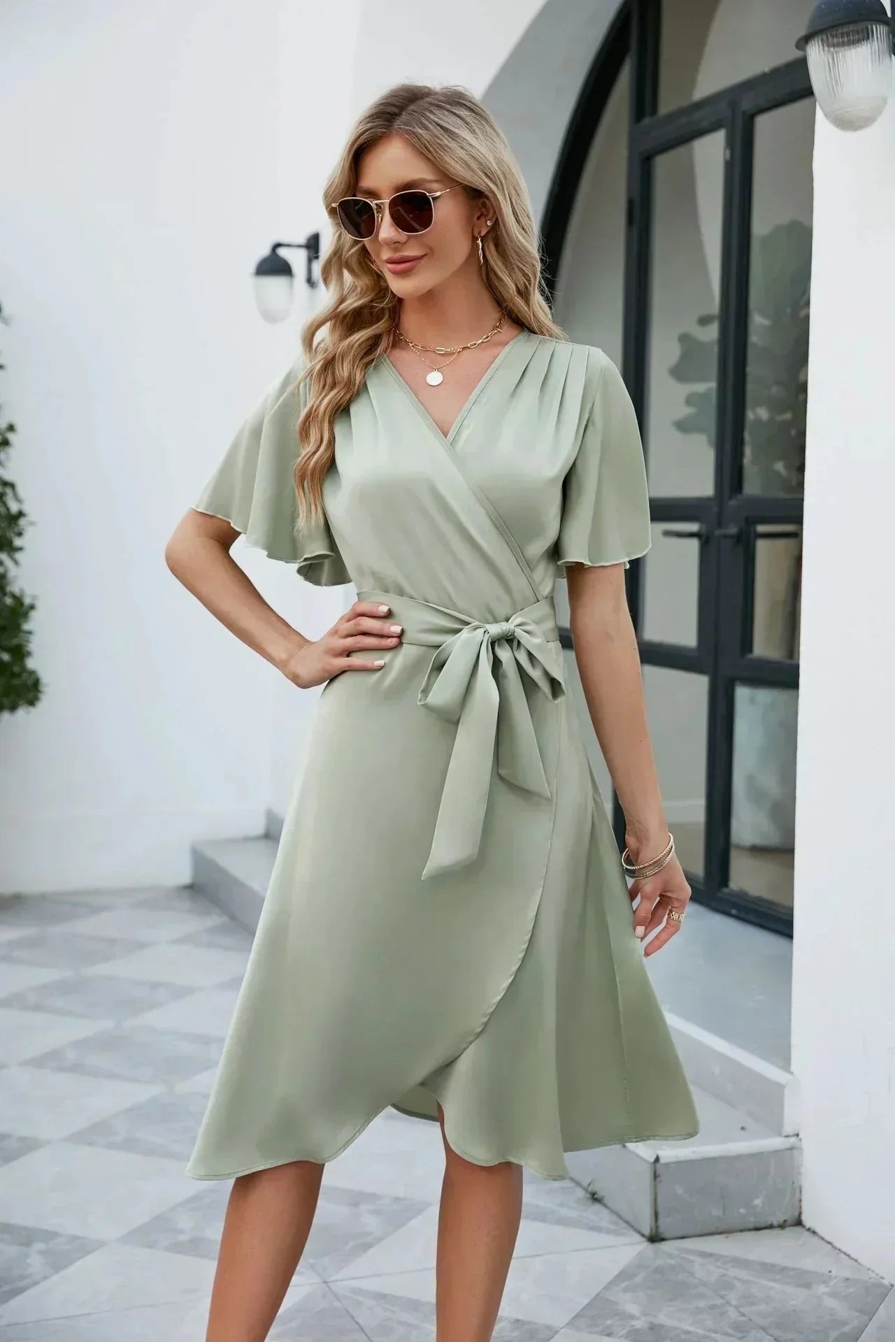 Bonnie – Elegant Wrap Dress - Dress - Flaro