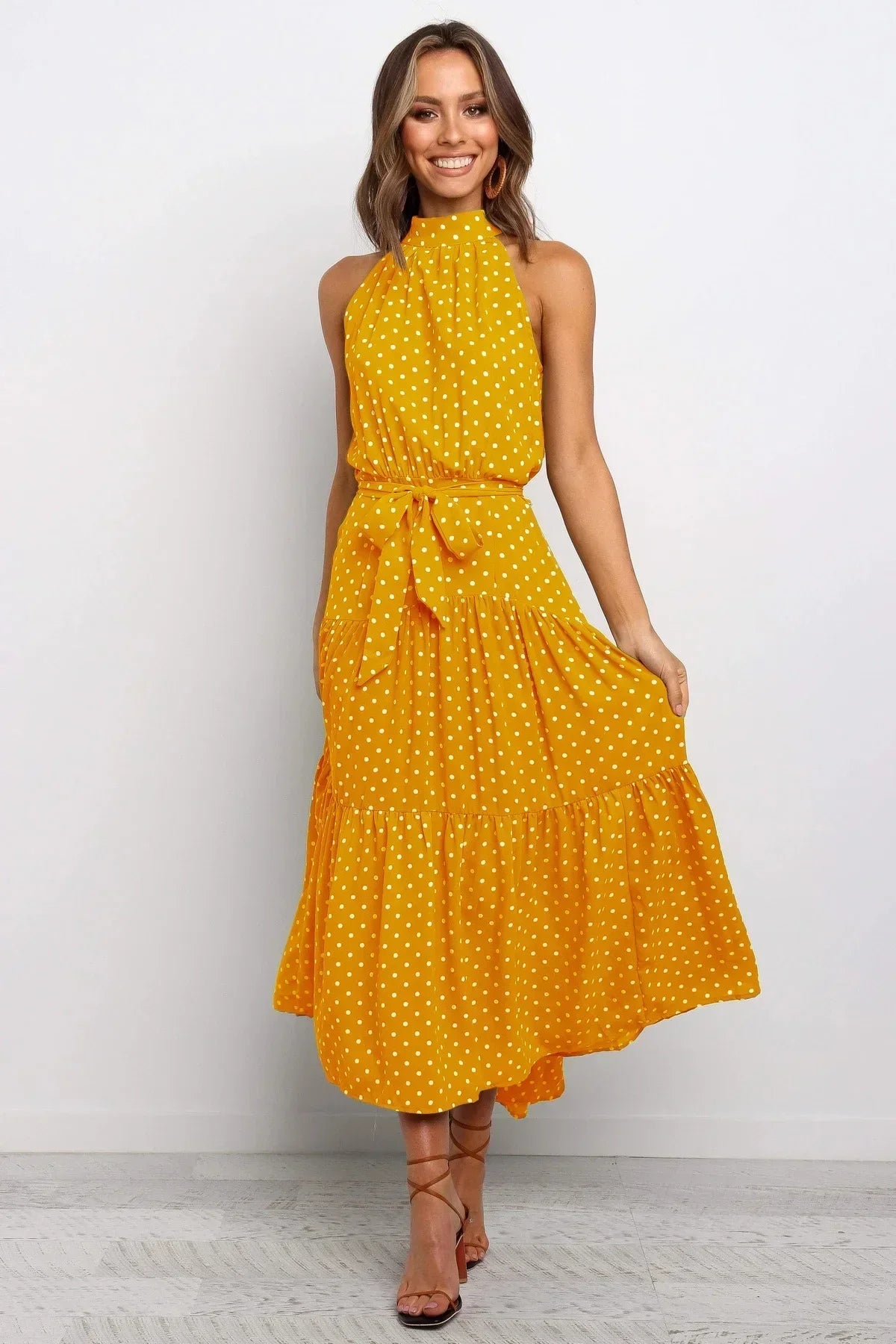 Clara – Polka - Dot Casual Summer Dress - Dresses - Flaro