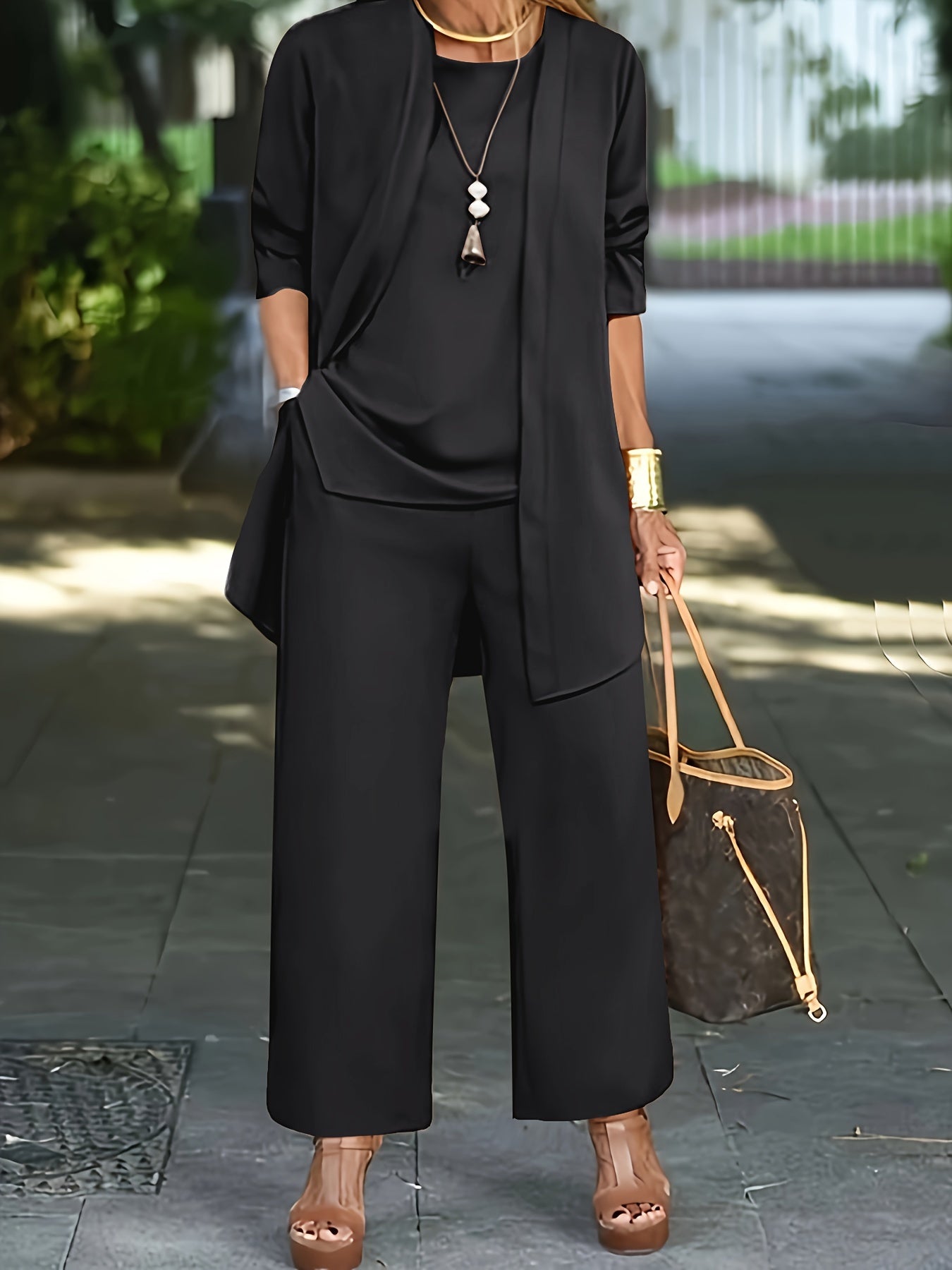 Dianara - Elegant Simple 3 - Piece Set - Black - S