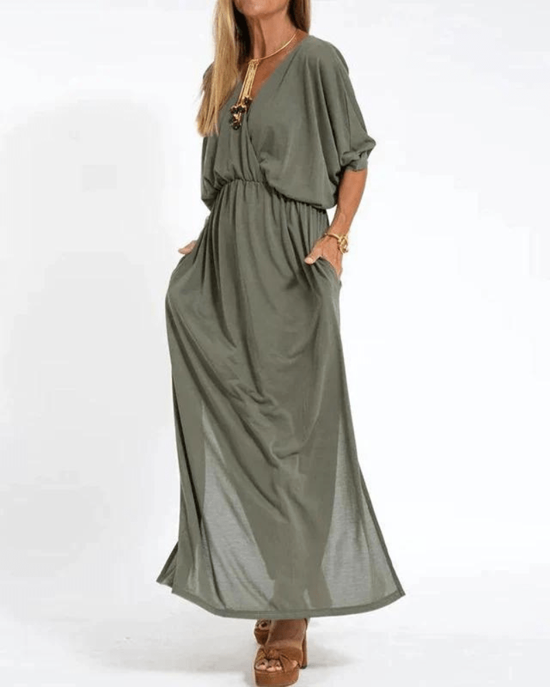 Leona – Elegant Long Vintage Dress - Dress - Flaro