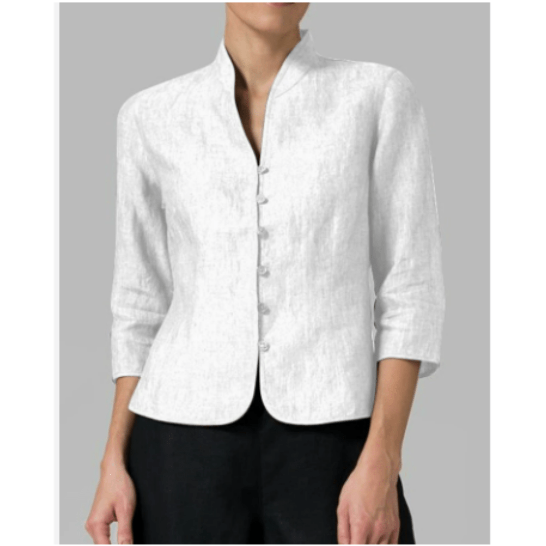 Mara – Exquisite Ladies' Blouse with Stand - Up Collar - Blouse - Flaro