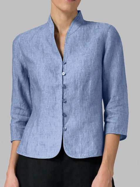 Mara – Exquisite Ladies' Blouse with Stand - Up Collar - Blouse - Flaro