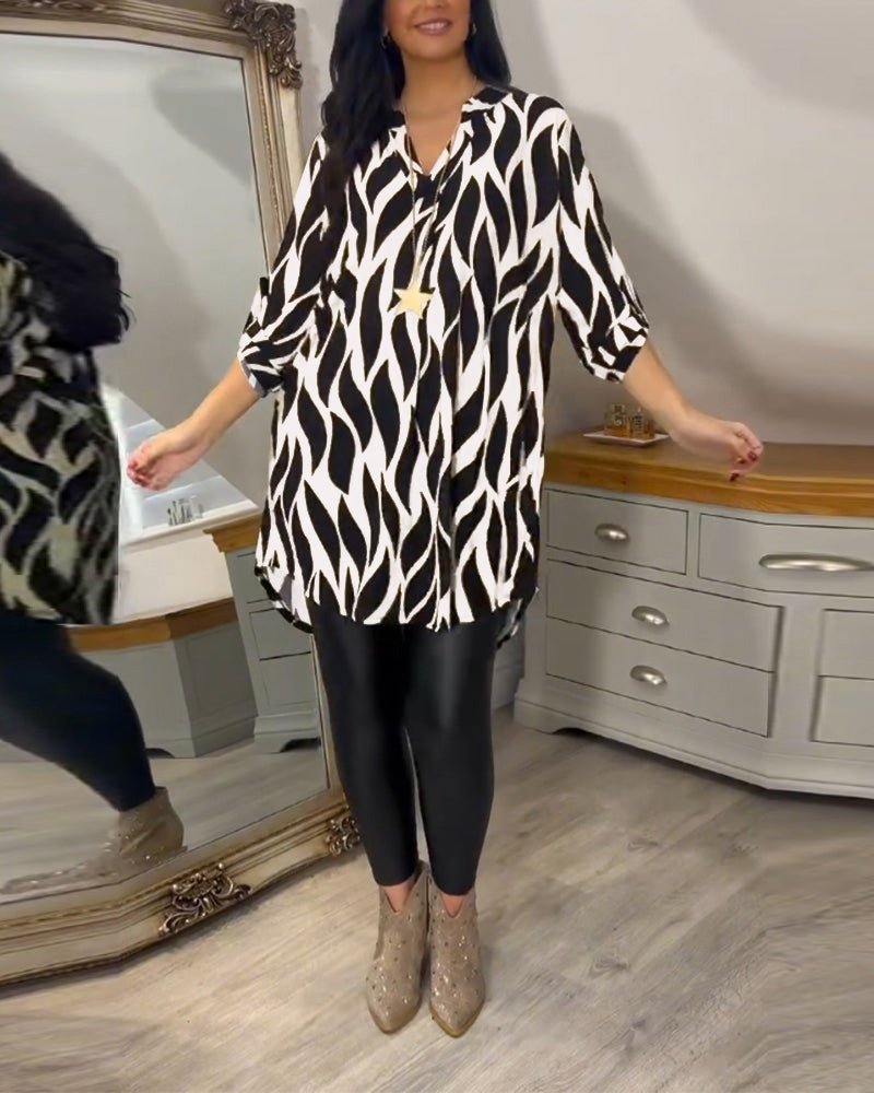 Paulina – Stylish Slim Fit Blouse - White/Black - S