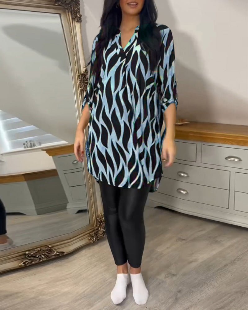 Paulina – Stylish Slim Fit Blouse - Black/Beige - S