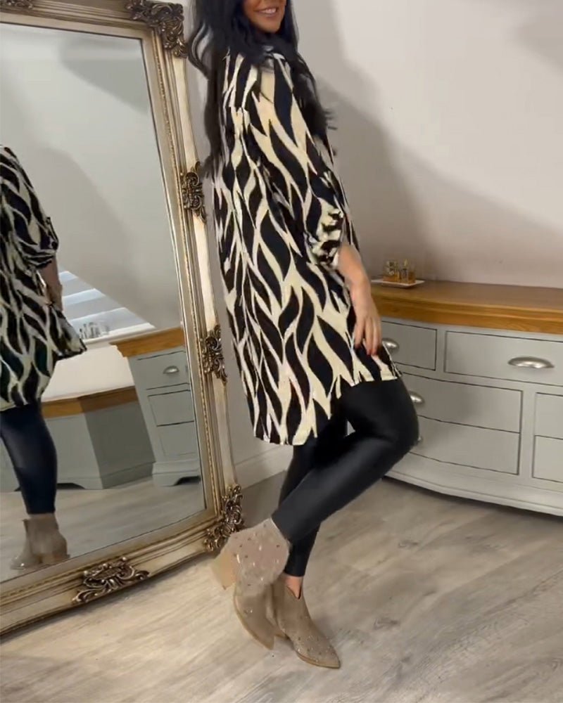 Paulina – Stylish Slim Fit Blouse - Black/Beige - S