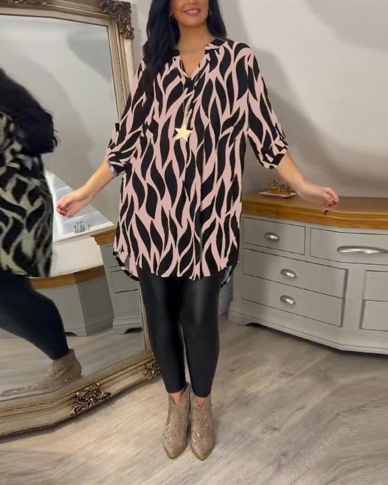 Paulina – Stylish Slim Fit Blouse - White/Black - S