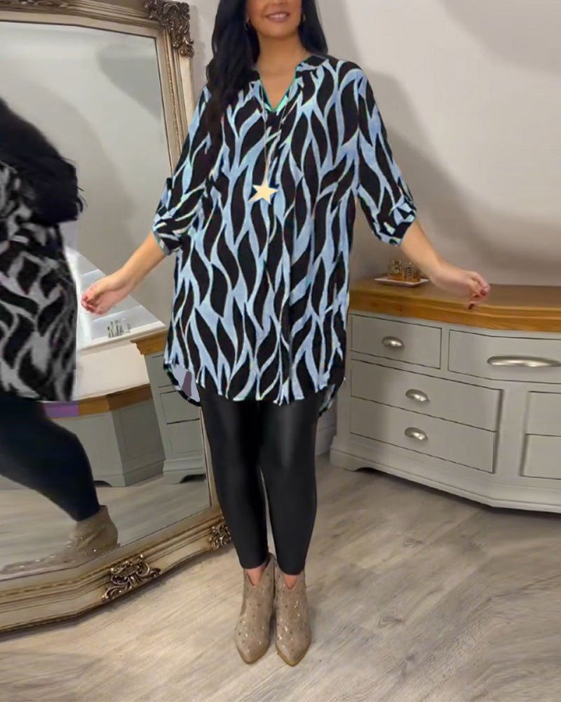Paulina – Stylish Slim Fit Blouse - Black/Beige - S