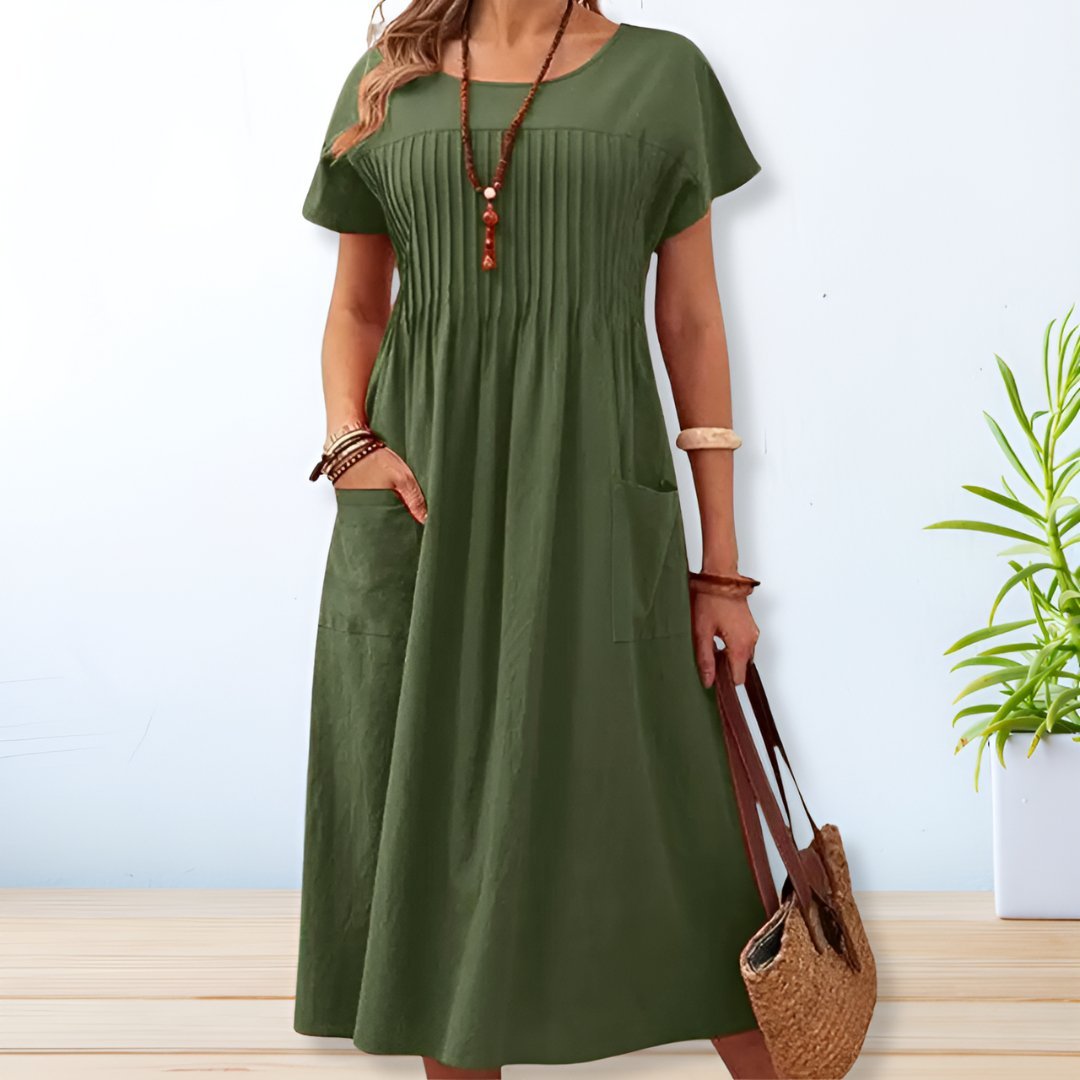 Petronella – Elegant Maxi Dress - Green - S