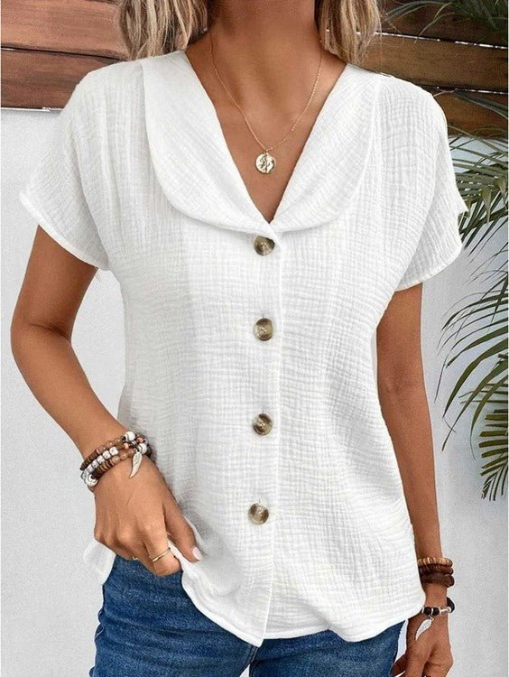 Selma – Elegant Summer Blouse - White - S