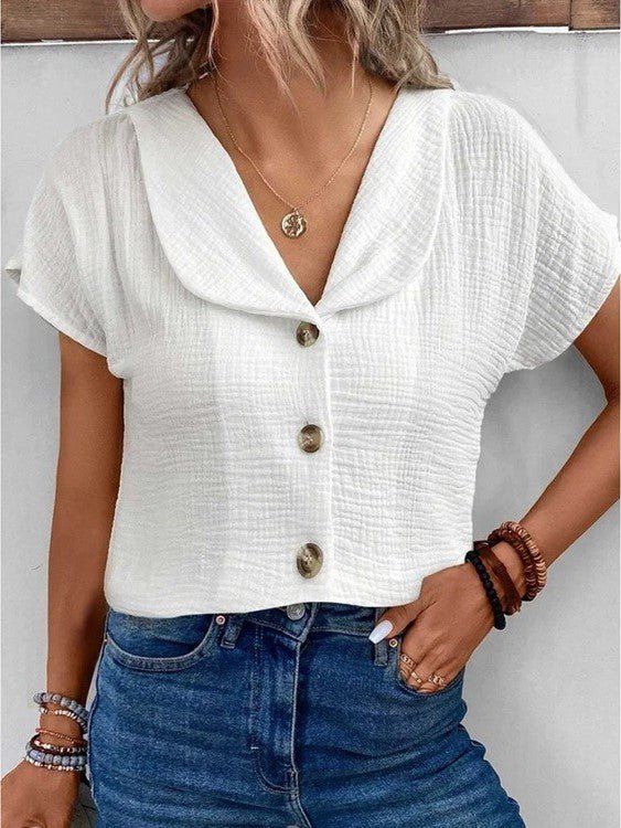 Selma – Elegant Summer Blouse - White - S