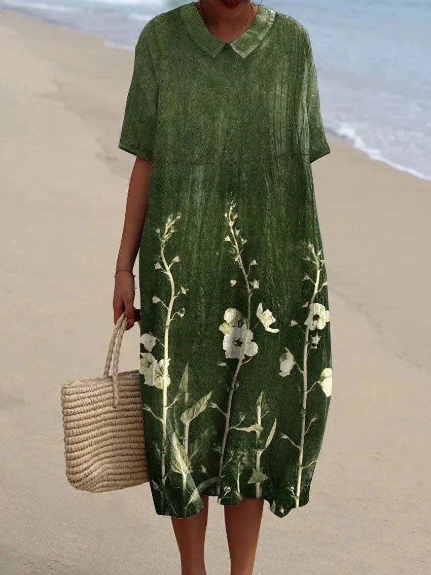Tilda – Elegant Summer Dress with Floral Patterns - Dress - Flaro
