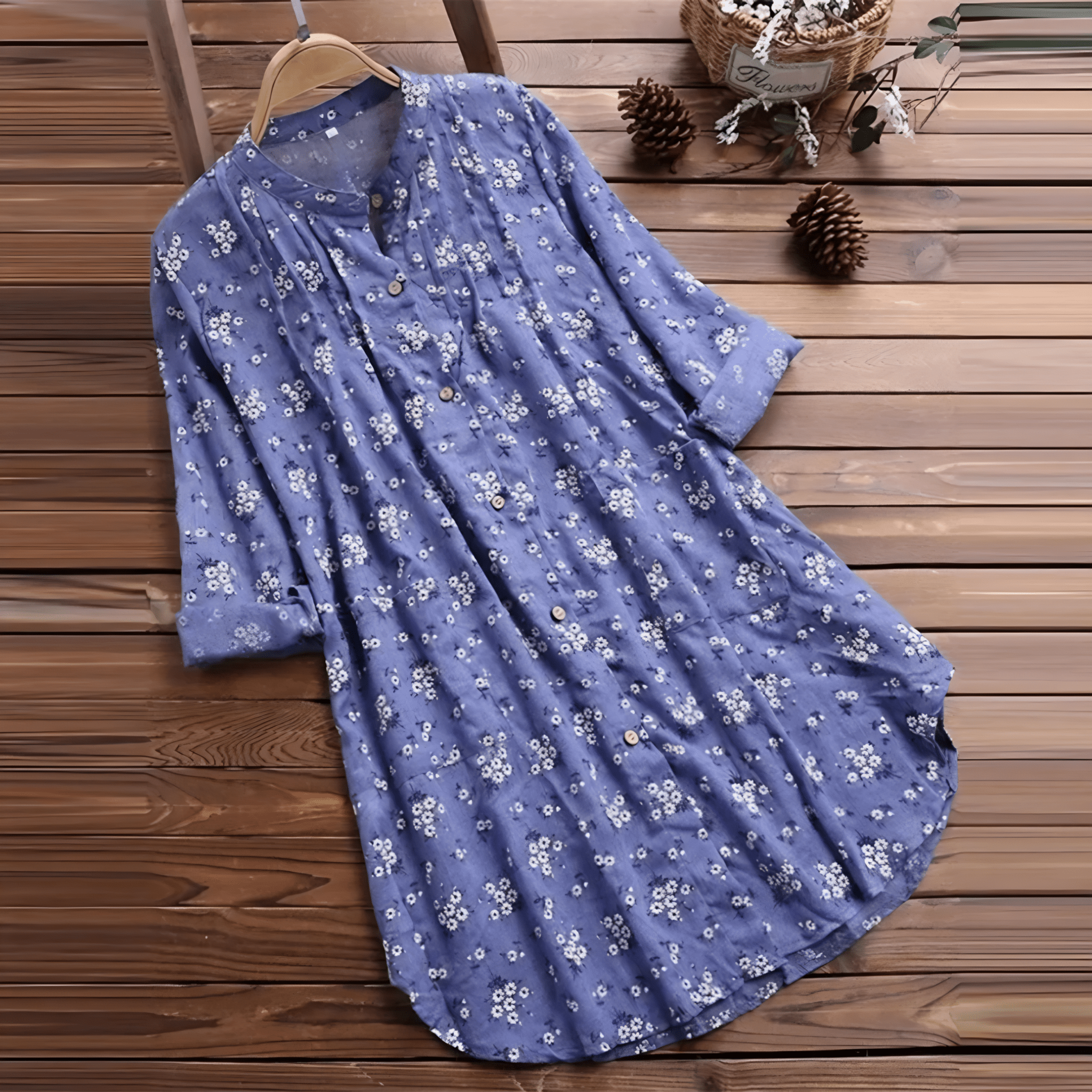 Vera – Romantic Blouse - Blue - S