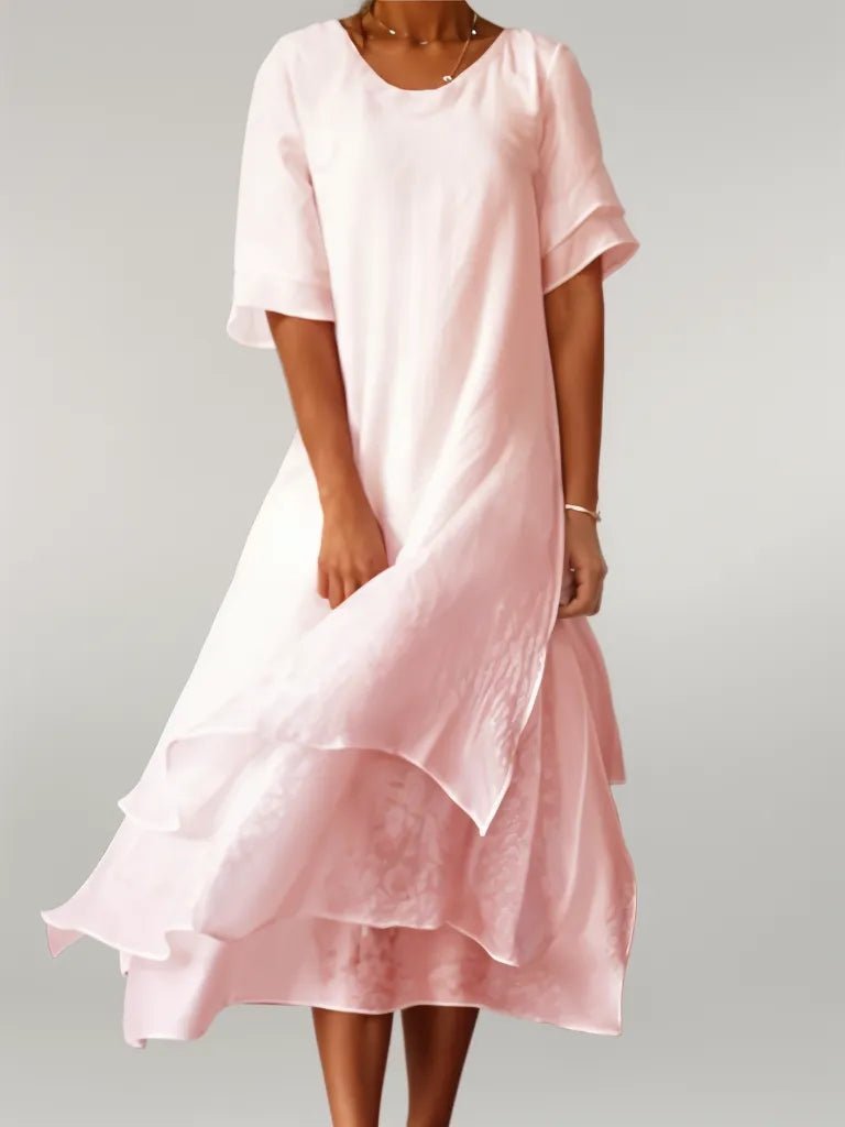 Viktoria – Elegant Maxi Dress - Pink - S