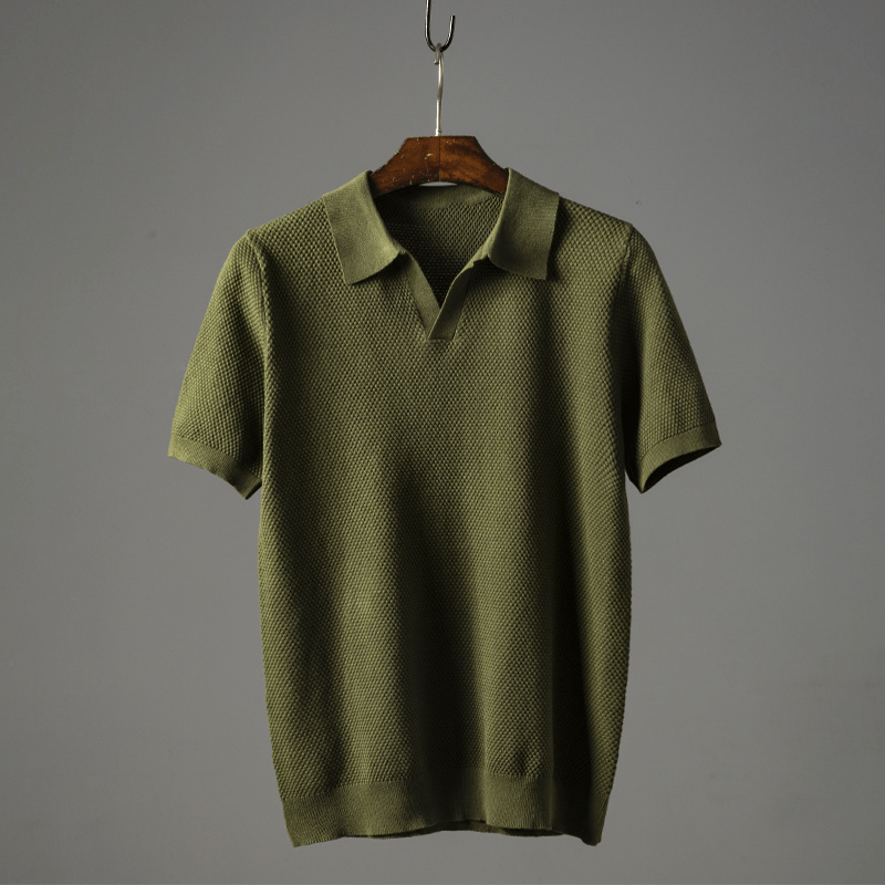 Xaver – Elegant Short - Sleeve Polo - Green - S